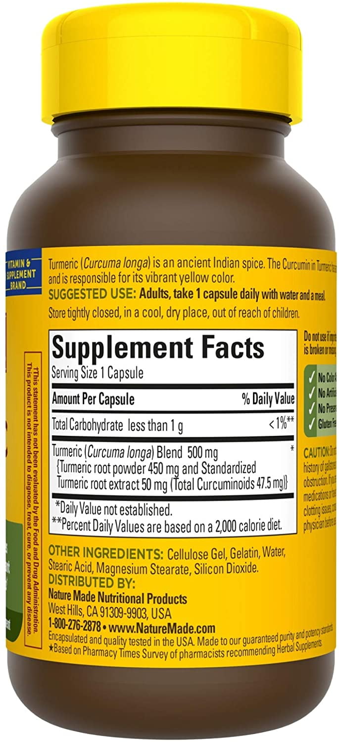 Nature Made Turmeric Curcumin, Provides Antioxidant Benefits, Standardized Extract 60 Capsules-3 Pack