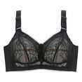 thumbnail image 1 of B91xZ Adjustable Strap Triangle Bra Comfort Back Smoothing Underwire Bra,Black 34B, 1 of 4