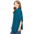thumbnail image 3 of Woman Within Plus Size Pintucked Button Down Gauze Shirt, 3 of 6