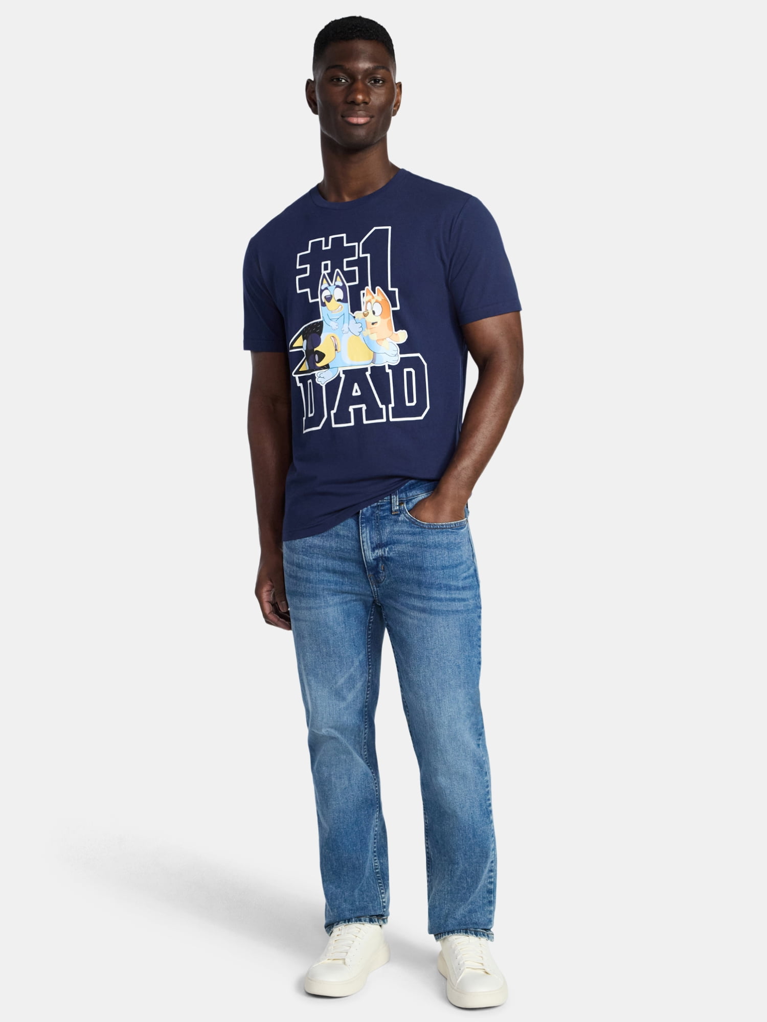 Bluey Men's and Big Men's Father's Day Graphic Tee, Sizes XS-5XL