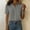 Gray, variant on Women's Cotton Linen Button Down Shirt Pleated Front Short Sleeve Collared Blouse Rolled Cuff Casual Workwear Top