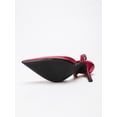 thumbnail image 6 of On feet& in love Red wine Satin Slingback High Heels for Women, Pointed Toe Adjustable Buckle Stiletto Pumps, Elegant Bridal Wedding Shoes for Party Formal Events, 6 of 6