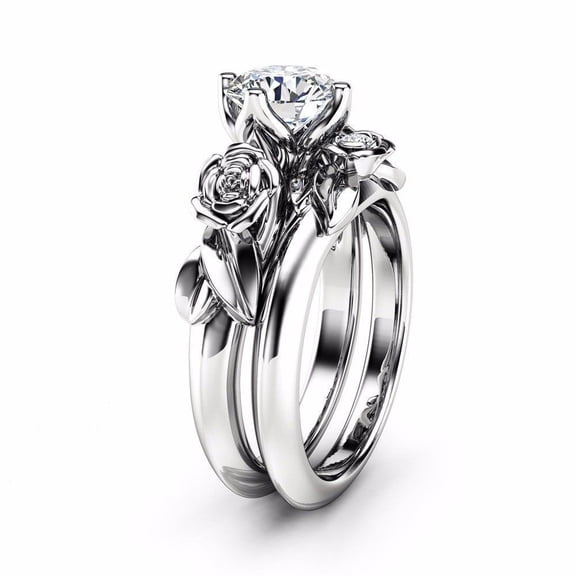 European Style Rose Gold Ring: Copper with Gold-Plated Artificial Gemstones and Semi-Precious Stone Inlay, Electroplated Finish for Women