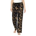 thumbnail image 1 of Fotbe Modern Golden Butterfly Pantalones de Pijama para Mujer, Pantalones de Dormir, Pantalones Pj con Cordón y Bolsillos-3X-Large, 1 of 6