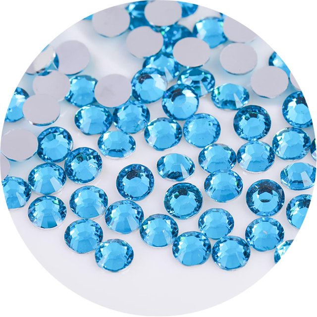 1440 piezas SS20 0.197 in diamantes de imitación planos para uñas, manualidades, purpurina, gemas redondas, cristales, ropa, zapatos (azul aguamarina)