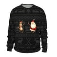 thumbnail image 3 of WILLBEST Mignons Chandails à Fermeture Éclair pour Hommes Automne et Hiver Tendance Décontractée Chandail Imprimé de Noël Col Rond, 3 of 3