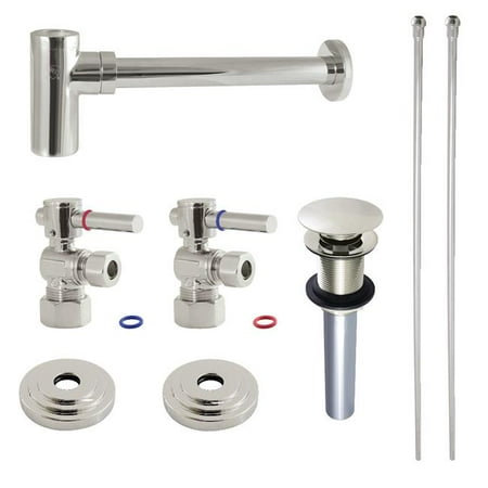 

Kingston Brass CC53306DLTRMK1 No Overflow Plumbing Sink Trim Kit with Bottle Trap & Drain Polished Nickel