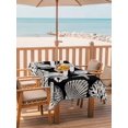 thumbnail image 2 of Outdoor Tablecloth with Umbrella Hole for Patio/Picnic/Party/Camping, Black Starfish Coastal Waterproof Table Cloth Rectangle Table Cover Washable, Shell Coral Summer Beach Nautical Ocean (54"x 80"), 2 of 9