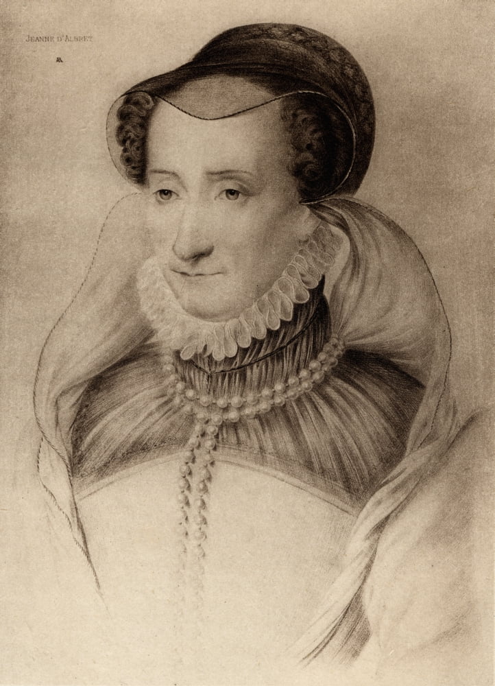 Jeanne Dalbret 1528-72 Queen Of Navarre (1555-72) Daughter Of Henri Dalbret And Margaret Of Navarre And Mother Of King Henry Iv Of France (Henry Iii Of Navarre)From An Engraving After A Drawing Attrib