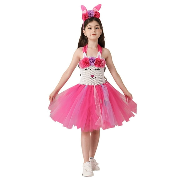 Toddler Girl Birthday Dress Floral Embroidery Tulle Formal Wedding Party Flying Sleeve Dress Spring Summer Clothes Baby Easter Dress