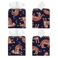 thumbnail image 2 of Naloa Leopard Print Tissue Box CoverLeather Tissue Holder Square Facial Tissue Case Facial Paper Organizer Dispenser for Bathroom, Vanity Countertop, Tabletop, Car, 2 of 8