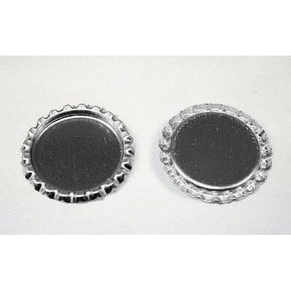 400 Flattened Chrome Bottle Caps Silver Bottlecaps Flat