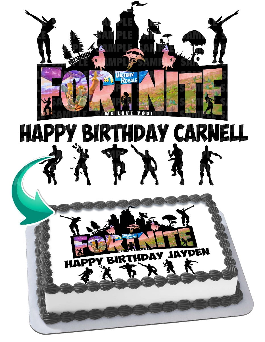 FORTNITE GAME PERSONALISED FOOTBALL CAKE TOPPER EDIBLE Up To 7.5 Inches 