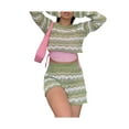 thumbnail image 4 of Txlixc Traje de 2 piezas para mujeres con mangas tejidas con cuello redondo hueco Txlixc moda, 4 of 6