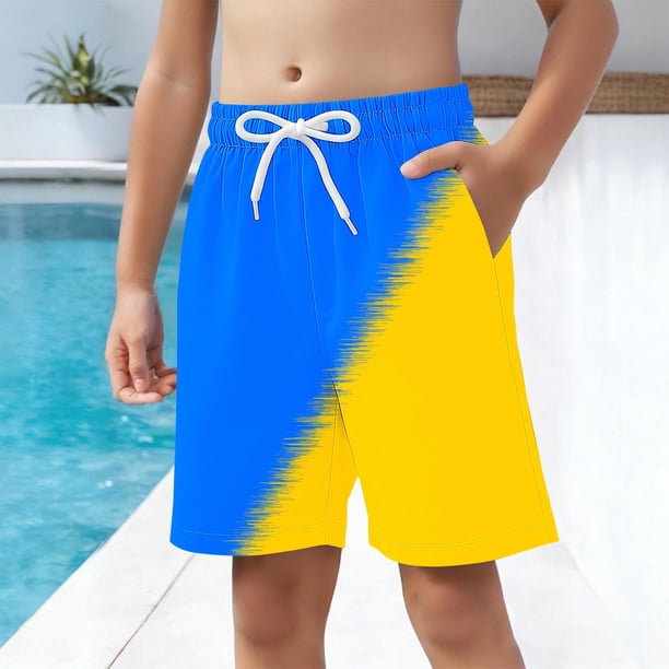 Odeerbi Pantalones Cortos de Playa Secos Rápidos Para Niños de 4 A 15 Años Con Bolsillos