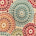 thumbnail image 3 of Unique Loom Outdoor Modern Collection Area Rug - Spark (6' 1" Square Beige/Burgundy), 3 of 7
