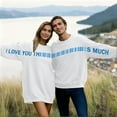 thumbnail image 2 of Couples Matching Outfits I Love You This Much Sweatshirt Oversized Crew Neck Tops Valentine's Couple Sweatshirts with Letter Print His and Her Pullover, 2 of 8