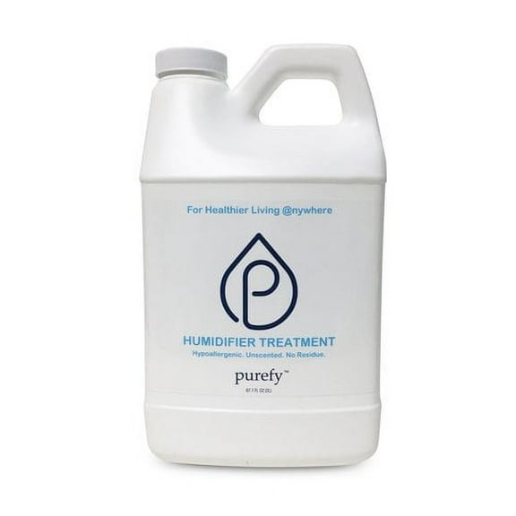 PUREFY Humidifier Treatment - Ultrasonic & Evaporative (68 oz) Hypoallergenic. Unscented. No Residue. Baby Safe. Auto Humidifier Cleaning as Additive. Also Works as Humidifier Cleaner. Healthier Air!