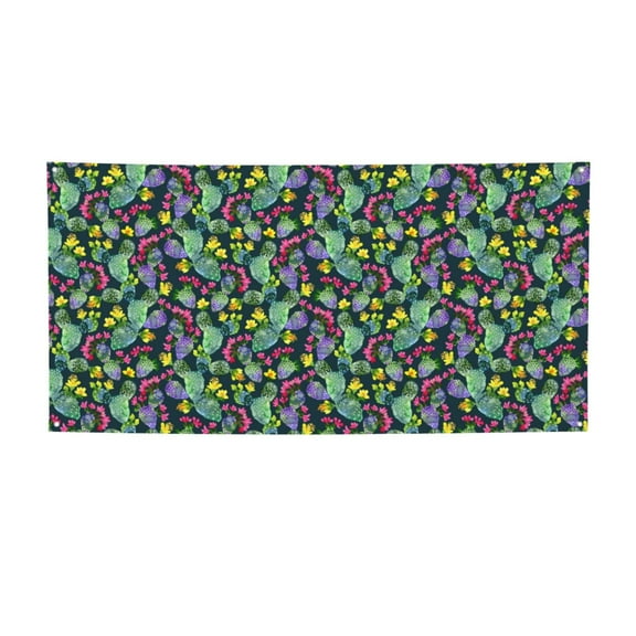 Picia Watercolor Cactuses Pattern Party Banner, Festive Decoration, Holiday Banner, Celebration Decor, Event Banner, Reusable Party Banner-Small