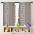 thumbnail image 5 of Blackout Kids Curtains,Beige Geometric Triangle Stripe Pattern Childrens Insulated Curtains Set Of 2,Bedroom Essentials,Toddler Room Decor 42x54in(106x137cm), 5 of 5