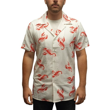 Cosmo Kramer Lobster Shirt White Button Down Up Adult Mens 90s Costume