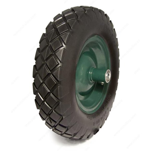 Richelieu F21658 16 in. 4.80 & 4.00-8 Flat Free Centered Wheel, Black & Green