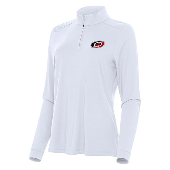 Women's Antigua White Carolina Hurricanes Intent Quarter-Zip Top