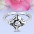 thumbnail image 2 of 10mm - Flower Toe Band Ring 925 Sterling Silver Thin Adjustable Stylish Rings for Women, 2 of 5