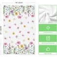 thumbnail image 6 of Pink Yellow Flowers Spring Kitchen Towels Dish Towels, 18x26 Inch Summer Leaves Holiday Decoration Hand Towels Set of 2, 6 of 6