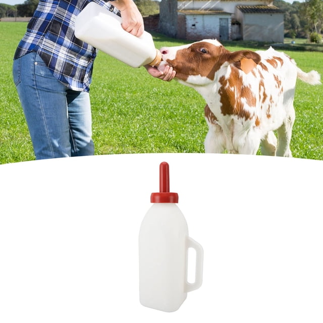 Biberctones y Tetinas para Terneros, Biberón para Terneros de 2 Litros, Biberón para Vacas, Alimentador para Terneros con de Mano, Tetina de Silicona, Suministros de