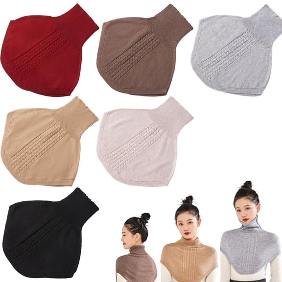 Goowood Turtleneck Dickey for Women Knitted Fake Collar Soft Warm Half Blouse Pullover Winter Neck Warmer Dickie Collars Accessory for Layering