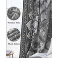 thumbnail image 3 of Grey Boho Blackout Curtains for Bedroom Living Room Darkening Curtains 96 Inches Long Abstract Floral Southwestern Ethnic Tribal Window Curtain 2 Panels Set Window Treatment Grommet Drapes 52"x96", 3 of 9