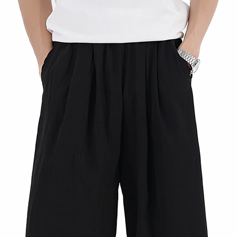 その他 mas.  YOUR PANTS IS GOOD ELASTIC BAGGIES Capri Pants For Men Casual Loose Fit Elastic Drawstring Cropped