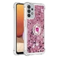 thumbnail image 2 of Funda para Samsung Galaxy A32 5G con Brillo Líquido Flotante, Purpurina, Parachoques y Anillo Giratorio Soporte, 2 of 5