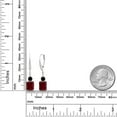 thumbnail image 2 of Gem Stone King 925 Sterling Silver Red Garnet and Black Diamond Dangle Earrings for Women (5.76 Cttw, Gemstone January Birthstone, Octagon 9X7MM), 2 of 4