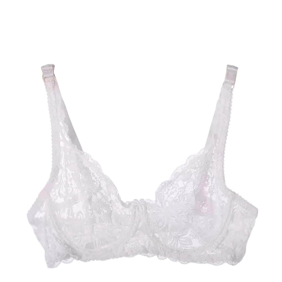 Ohufall Bras for Women Lace Bowknot Floral Solid Color Bra Breathable Relaxed Fashion Underwear