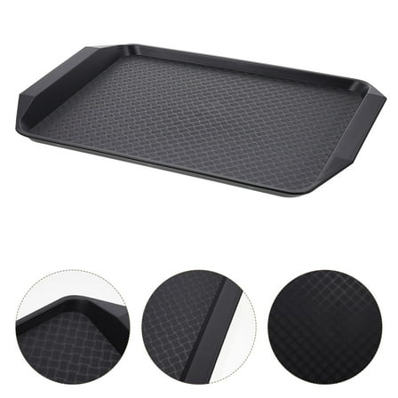 HEANUJJ Black Plastic Household Serving - Kitchen Tray for Food, Drinks, and Snacks