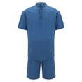 thumbnail image 3 of Michellecmm  Men Beachwear Sets Short Sleeve Button Up Tops Solid Color Shorts Set, 3 of 9