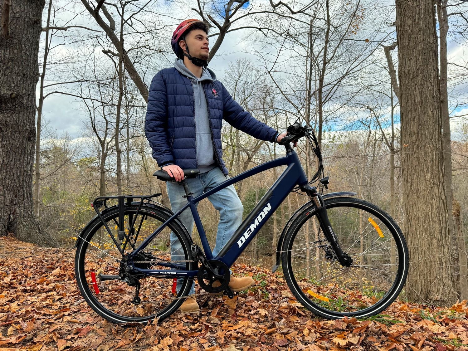 Demon Electric 27.5" Electric Bike, 350W 48V Motor Commuter eBike for Adults, 32 km/h Electric Bicycle, Shimano 9-Speed City E-Bike, Black