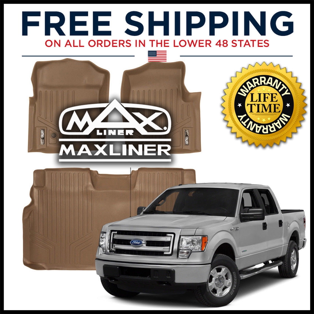 Maxfloormat Front Rear Row Floor Liner Mats Tan For 2011 2014