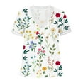 thumbnail image 2 of Birdeem Mode Femmes Été Col en V Manches Courtes T-Shirt Imprimé Décontracté Blouse, 2 of 4
