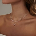 thumbnail image 3 of Diamond Necklaces for Women, 18k Gold/Silver Plated Dainty Necklace Simple Silver CZ Diamond Choker Necklaces for Women Trendy Gold Necklace Jewelry Gifts, 3 of 7