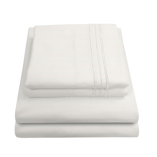 Juego de sábanas Sweet Home Collection, 1800 hilos, King Ivory