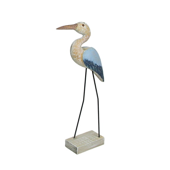 J.D. Yeatts 16 inch Hand Carved Wood Blue Heron Bird Statue Sculpture Art