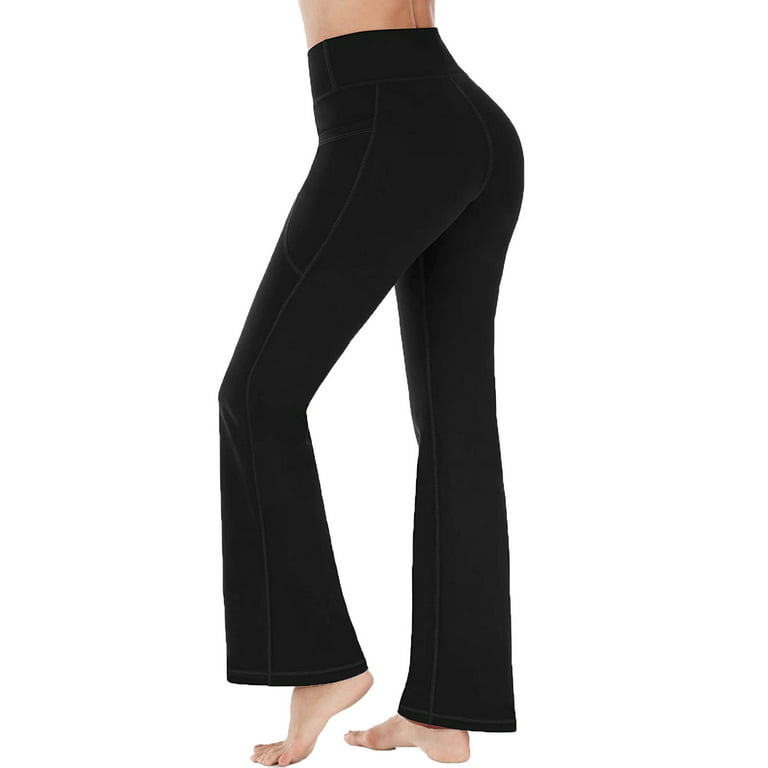 S LUKKC LUKKC Women's Yoga Pants, Flare Leggings for Women, High Waisted  Workout Lounge Bell Bottom Jazz Dress Pants Pockets Tummy Control Gym  Leggings Valentines Day Gifts for Women 