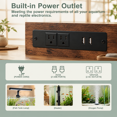 thumbnail image 6 of Rustic Brown 20-29Gallon Aquarium Stand with Charging Station and Storage Drawers, 6 of 8