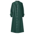 thumbnail image 4 of Women's Button Down Long Dress Sexy Long Sleeve Shirt Dresses Casual Loose A Line Midi Dresses with Pocket, 4 of 4