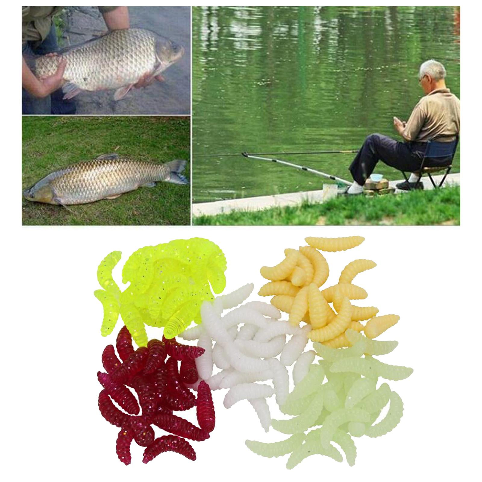 koolsoo 2X Fishing Lure Soft Plastic Worm Larva Grub Baits