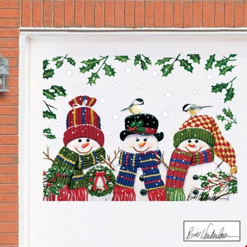 Festive Snowman Trio Garage Door