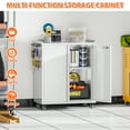 thumbnail image 4 of AOBABO Metal Storage Cabinet with Wheels,Lockable Storage Cabinet with 2 Adjustable Shelves,Metal Utility Cabinet for Garage,31.5 Inches,Assembly Required,White, 4 of 10